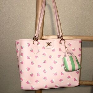 Viral Juicy Couture “Fun in the Sun” Strawberry Tote w/ Mini Bag Charm